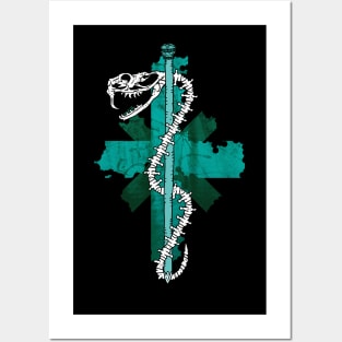 metal medic. snake skeleton. Posters and Art